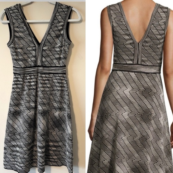 M Missoni Sweater Knit Sleeveless Dress Black Gold Metallic Dress EU 42 US Med - Picture 1 of 15